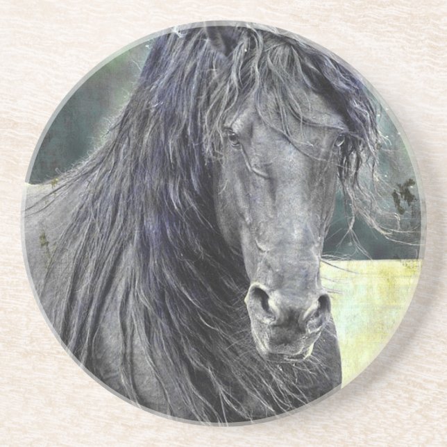 Dessous De Verre En Grès Stallion friésienne (Devant)