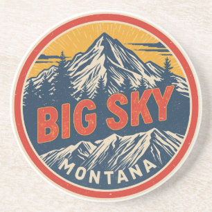 Dessous De Verre En Grès Station de ski BIG SKY Montana Bozeman montai