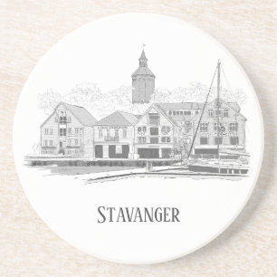 Dessous De Verre En Grès Stavanger Norvège Beau Streetscape Dessin