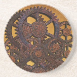 Dessous De Verre En Grès Steampunk Rusty