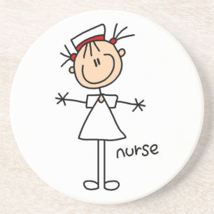 Dessous De Verre En Grès Stick simple Figure Nurse Tshirts et cadeaux
