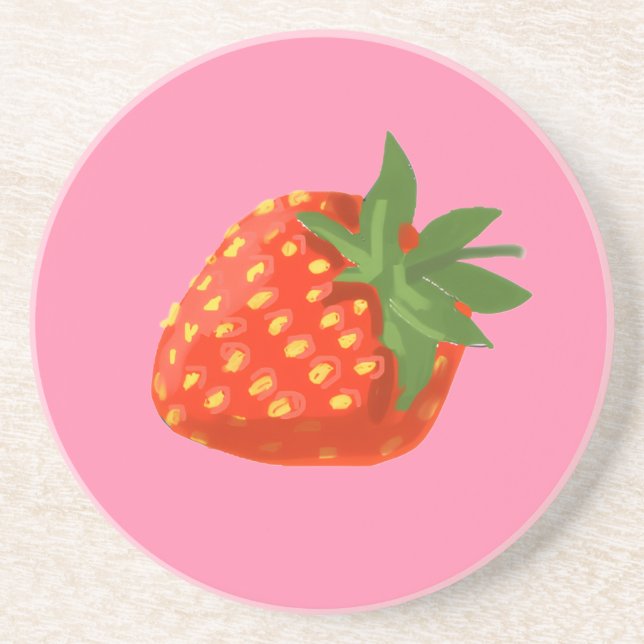 Dessous De Verre En Grès Strawberry (Devant)
