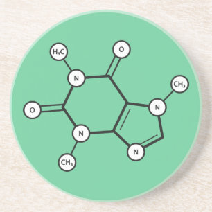 Dessous De Verre En Grès structure moléculaire de la caféine