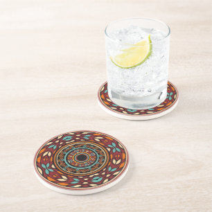 Dessous De Verre En Grès Style géométrique moderne du sud-ouest