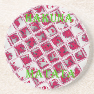 Dessous De Verre En Grès Style Red Hakuna Matata