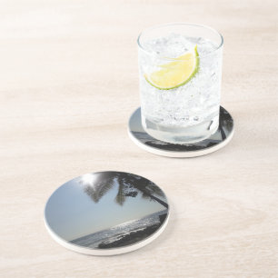 Dessous De Verre En Grès Sun lit Palm Tree Ocean