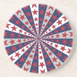 Dessous De Verre En Grès Sunburst patriotique : Drapeau américain