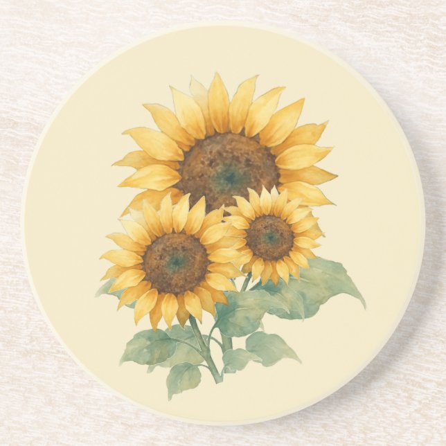 Dessous De Verre En Grès Sunflower cadeau sandstone (Devant)