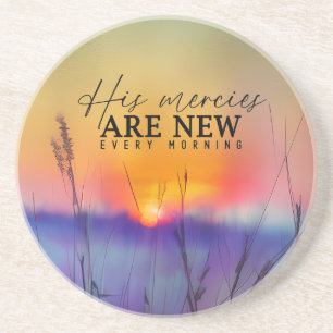 Dessous De Verre En Grès Sunrise Art Ses Mercis sont nouveaux chaque matin