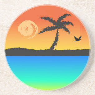 Dessous De Verre En Grès Sunset de l'île