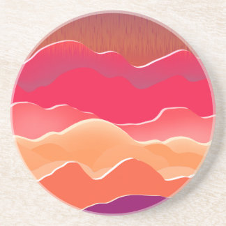 Dessous De Verre En Grès Sunset Peaks Livre moderne Collage Art