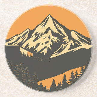 Dessous De Verre En Grès Sunset vintage Mountain