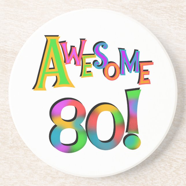 Dessous De Verre En Grès Super 80 T-shirts et cadeaux d'anniversaire (Devant)