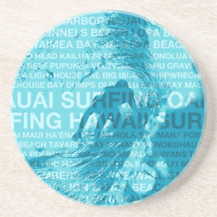 Dessous De Verre En Grès Surf Hawaii Green Room Hawaiian Stone Dessous de v