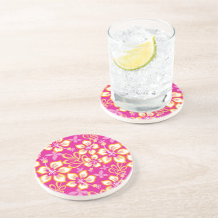 Dessous De Verre En Grès Surf JUNGLE (COMBO ROSE CHAUDE)