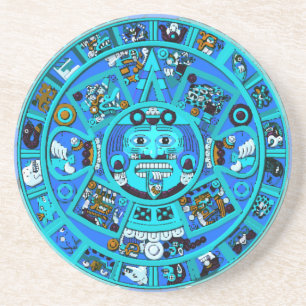 Dessous De Verre En Grès Symbole antique aztèque maya - Fin du monde ? !