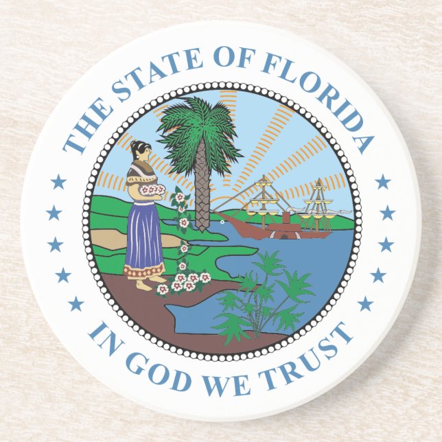 Dessous De Verre En Grès Symbole de Floride (Devant)