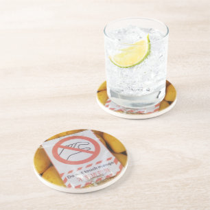 Dessous De Verre En Grès Symbole drôle 'Ne touche pas la mangue'