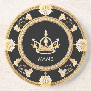 Dessous De Verre En Grès Symbole élégant de la couronne royale ornée