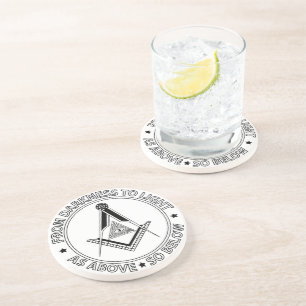 Dessous De Verre En Grès Symbole franc-maçonnerie