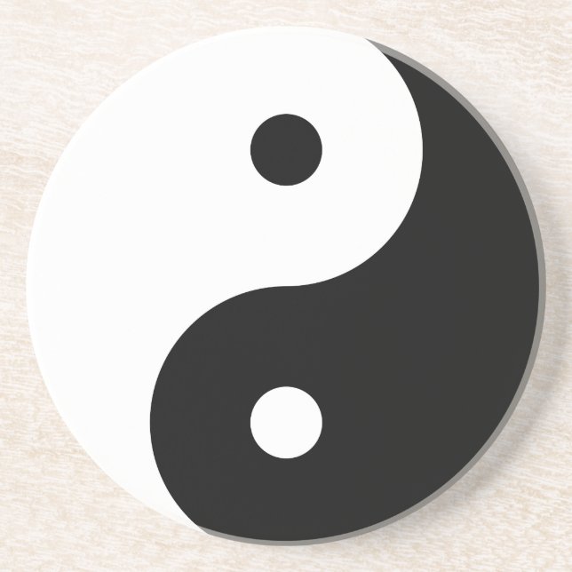 Dessous De Verre En Grès Symbole philosophique motivationnel Yin et Yang (Devant)