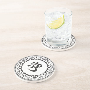 Dessous De Verre En Grès Symbole religieux musulman noir et blanc