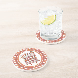 Dessous De Verre En Grès Symbole rétro du bon thanksgiving béni