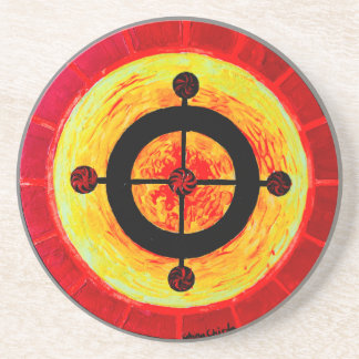 Dessous De Verre En Grès Symbole solaire celtique