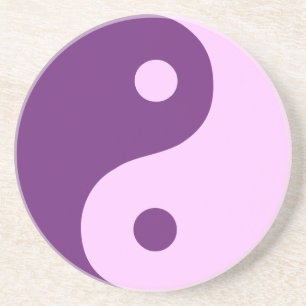 Dessous De Verre En Grès Symbole taoïste de Yin Yang violet
