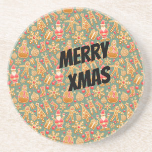 Dessous De Verre En Grès Symboles de Noël heureux