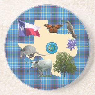 Dessous De Verre En Grès Symboles d'état du Texas
