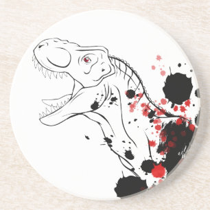 Dessous De Verre En Grès T-Rex (Red and Black)