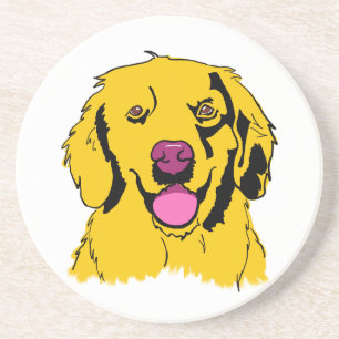 Dessous De Verre En Grès T-shirt Pop Art Golden Retriever