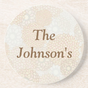 Dessous De Verre En Grès Tan Floral