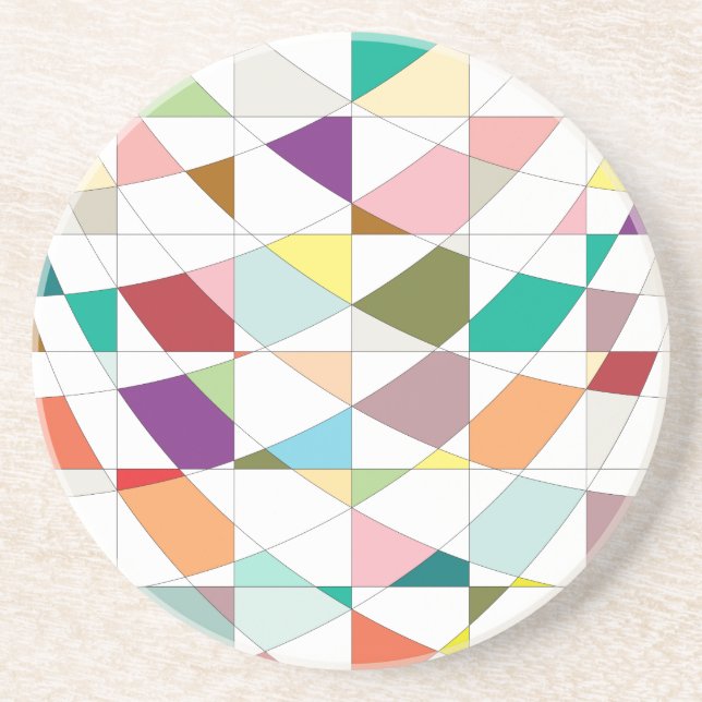 Dessous De Verre En Grès Tapisserie aux couleurs Abstraites (Devant)