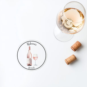 Dessous De Verre En Grès Tapisserie pour amoureux de vin rosé – Vin personn
