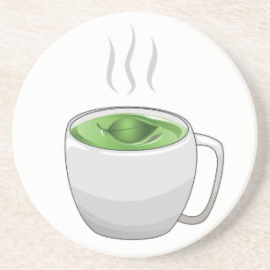 Dessous De Verre En Grès Tasse de thé vert