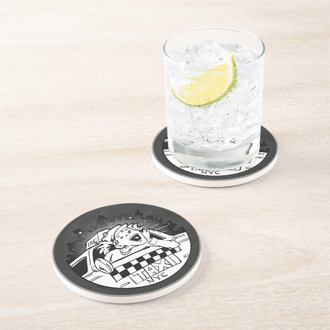 Dessous De Verre En Grès Taxi fille (Côté)