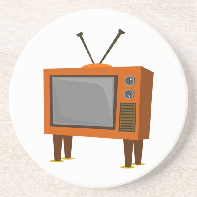 Dessous De Verre En Grès Télévision vintage (Devant)