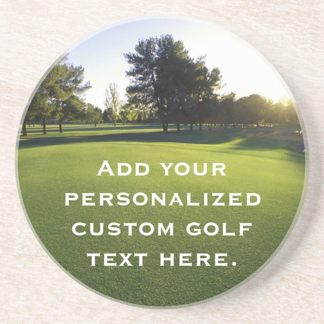 Dessous De Verre En Grès Terrain de golf vert à l'aube (Devant)