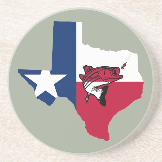 Dessous De Verre En Grès Texas Fishing (Devant)