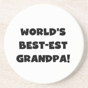 Dessous De Verre En Grès Texte noir ou blanc de grand-papa du Meilleur-est