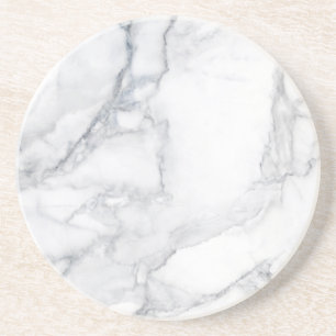Dessous De Verre En Grès texture Marbre blanc