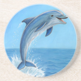 Dessous De Verre En Grès The Dolphin’s Silent Dance