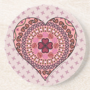 Dessous De Verre En Grès The Layers of the Heart Coaster