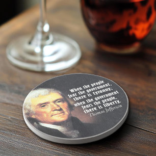 Dessous De Verre En Grès Thomas Jefferson Citation sur la liberté