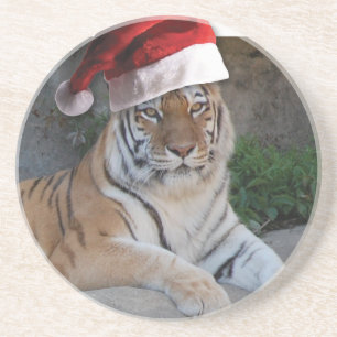 Dessous De Verre En Grès Tigre du Bengale de Noël