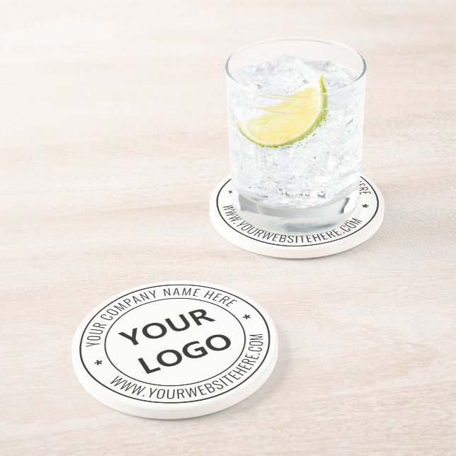 Dessous De Verre En Grès Timbre d'entreprise du logo d'entreprise personnal (Côté)