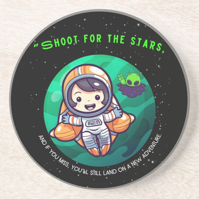 DESSOUS DE VERRE EN GRÈS TIRAGE POUR LES DÉBUTS, ASTRONAUT (Devant)