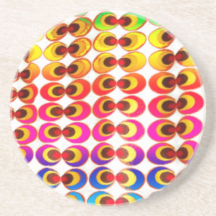 Dessous De Verre En Grès Tissu psychédélique